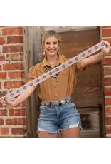 Fringe Scarves Fringe Twilly - Cross Me - Tan