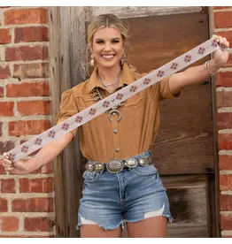 Fringe Scarves Fringe Twilly - Cross Me - Tan