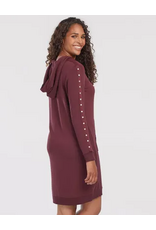 Tribal Tribal Long Sleeve Hooded Dress With Studs