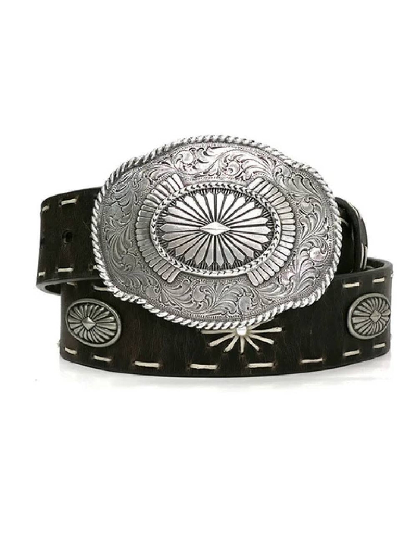 Angel Ranch Starburst Stitch Oval Buckle Belt