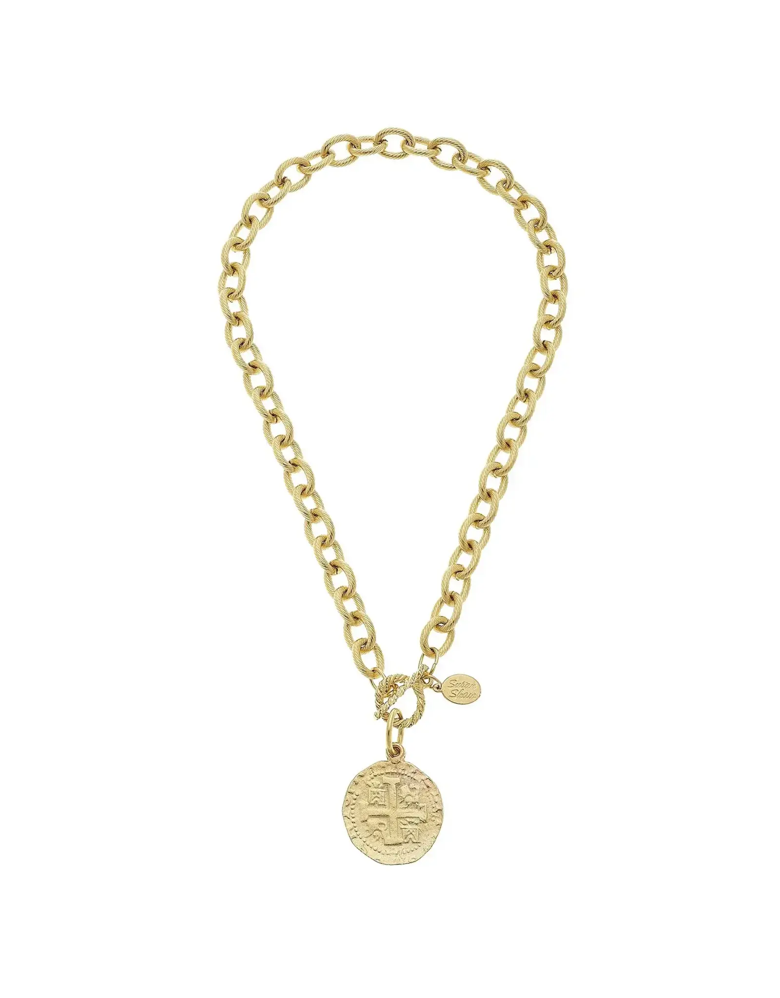 Susan Shaw Peruvian Coin Toggle Necklace