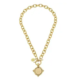Susan Shaw Coin Toggle Necklace