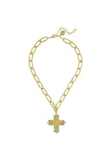 Susan Shaw Jerusalem Double Cross Chain Necklace