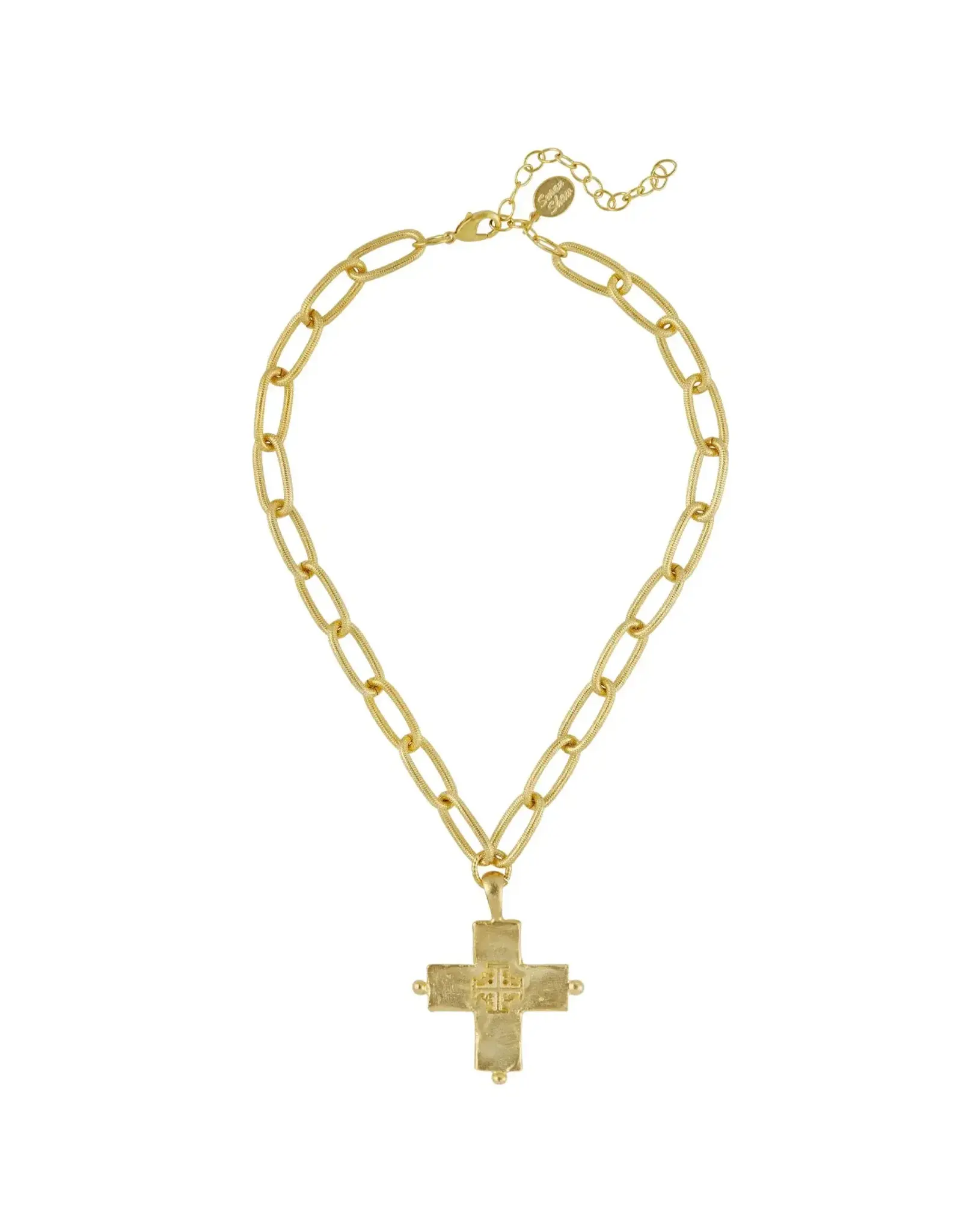 Susan Shaw Jerusalem Double Cross Chain Necklace