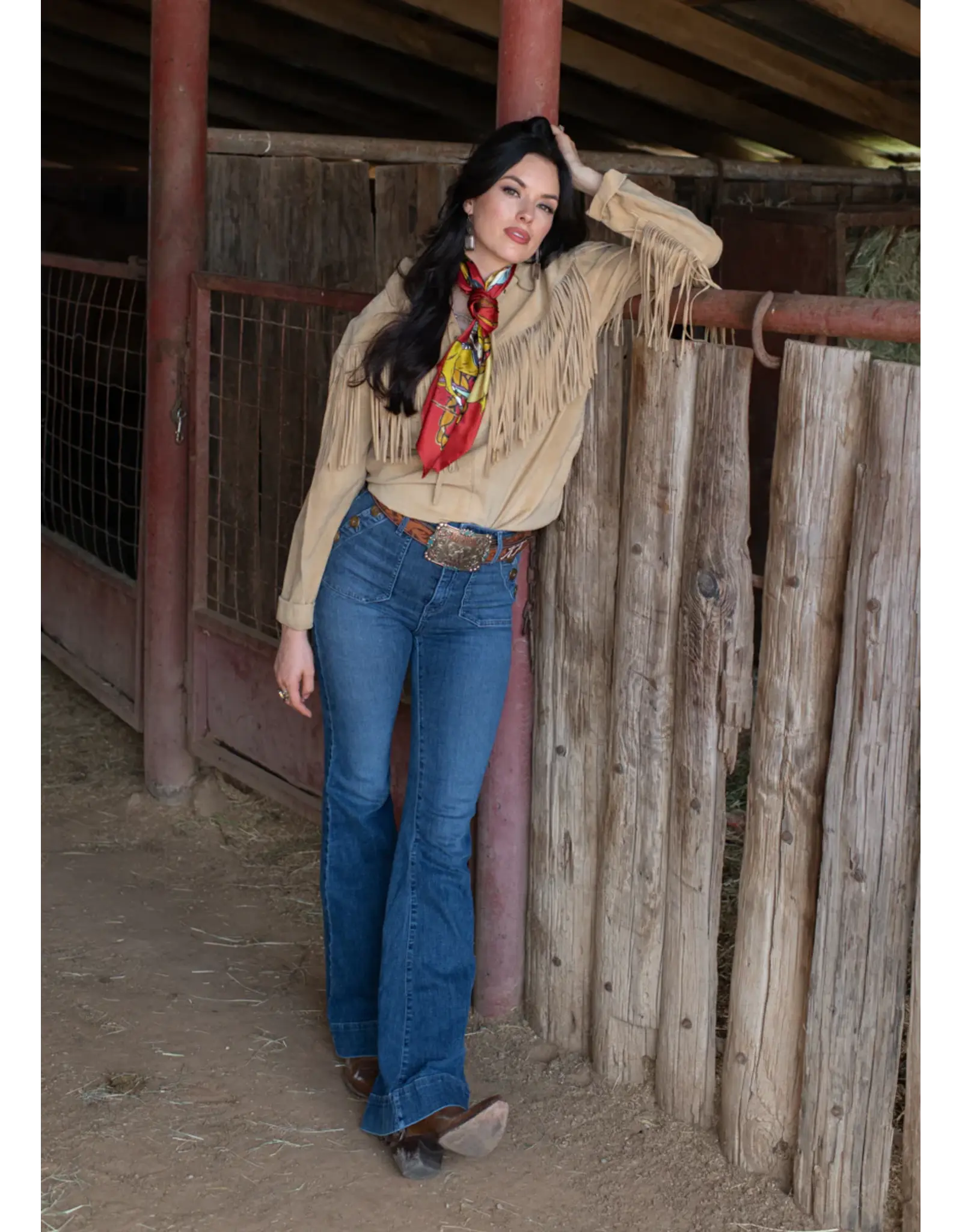 Fringe Scarves Fringe Always Saddle Your Own Horse Shorty - Red