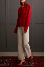 Tribal Tribal Double Knit Collared Sweater Cardigan