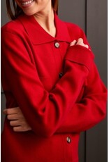 Tribal Tribal Double Knit Collared Sweater Cardigan