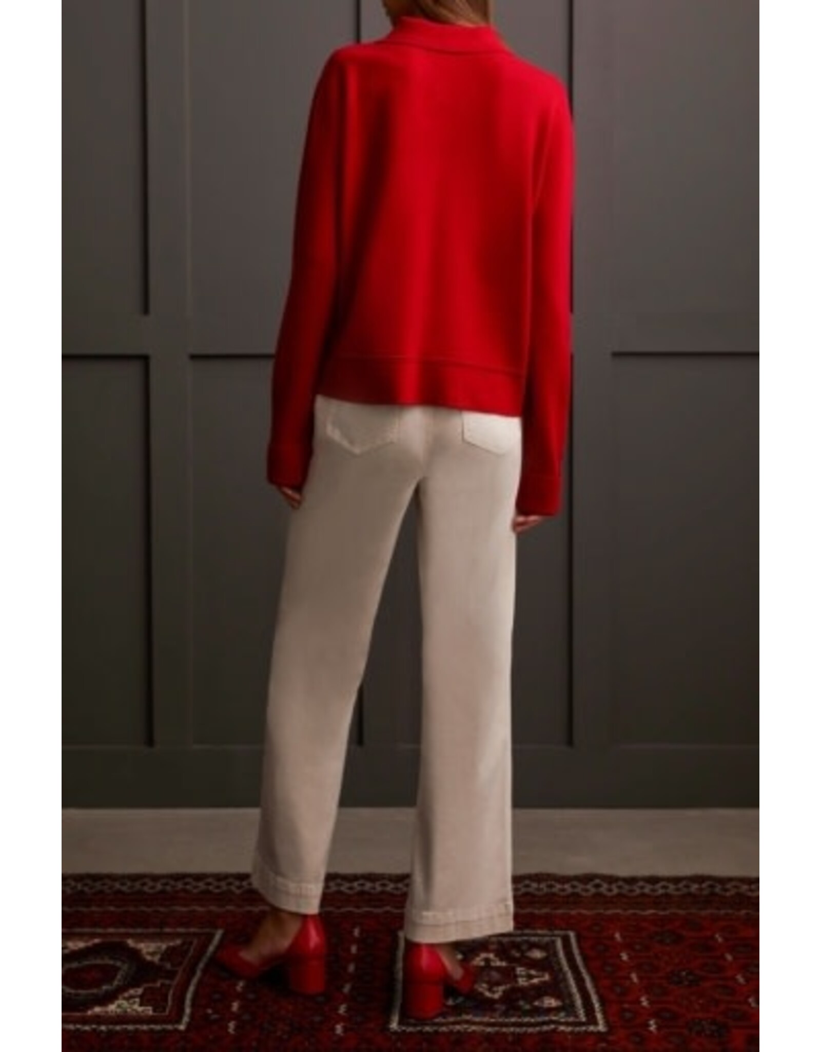 Tribal Tribal Double Knit Collared Sweater Cardigan