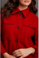 Tribal Tribal Button-Up Coat with Blanket Stitching