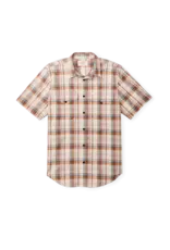 Filson Twin Lakes Short Sleeve Sport Shirt Beige/Rust Plaid