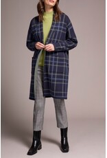 Tribal Tribal Double Knit Long Plaid Coatigan