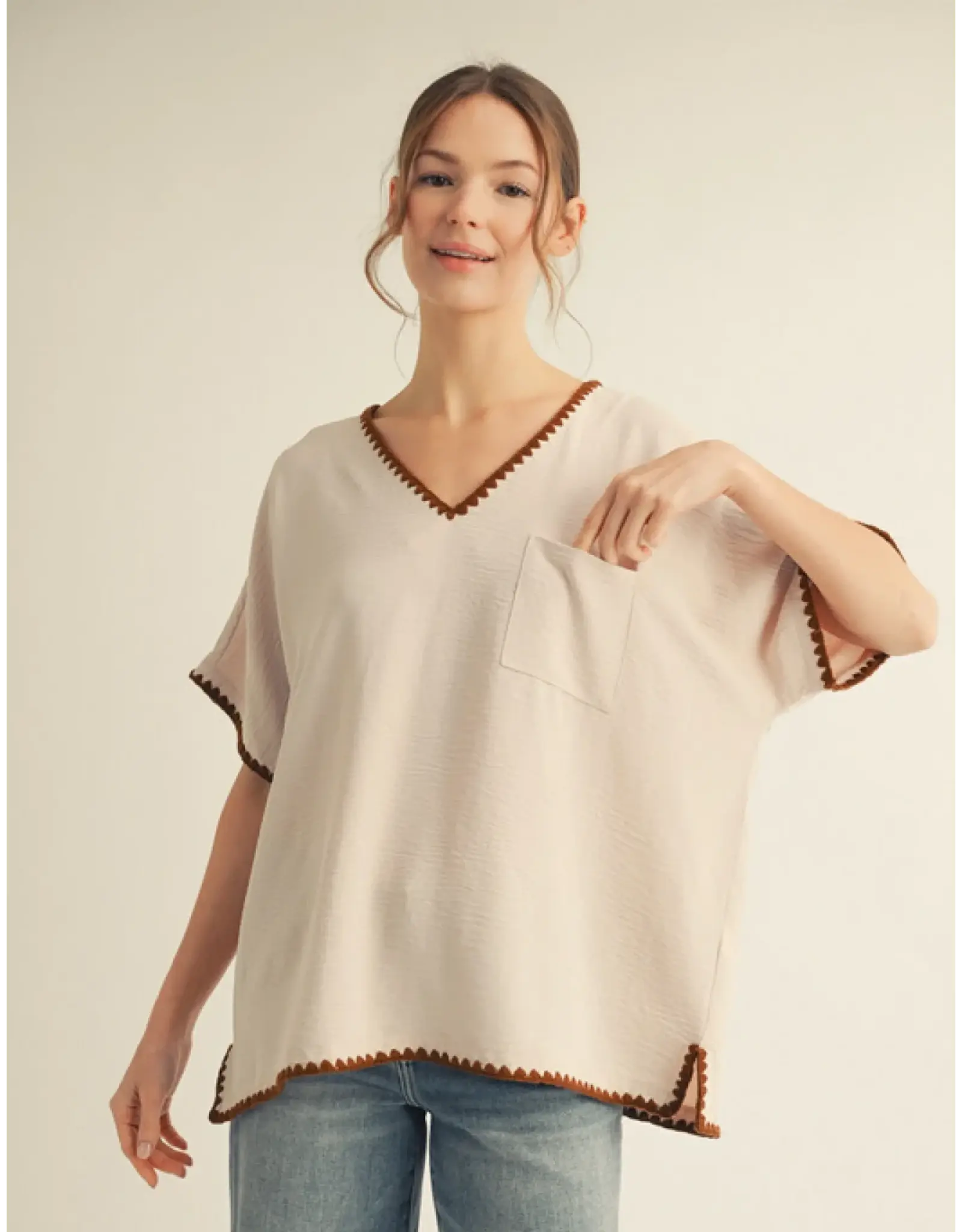 Adelina Stitch Trim Top
