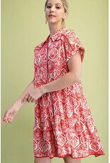 Brisa Tiered Button Down Shirt Dress