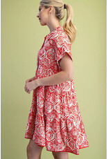 Brisa Tiered Button Down Shirt Dress