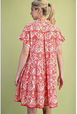 Brisa Tiered Button Down Shirt Dress