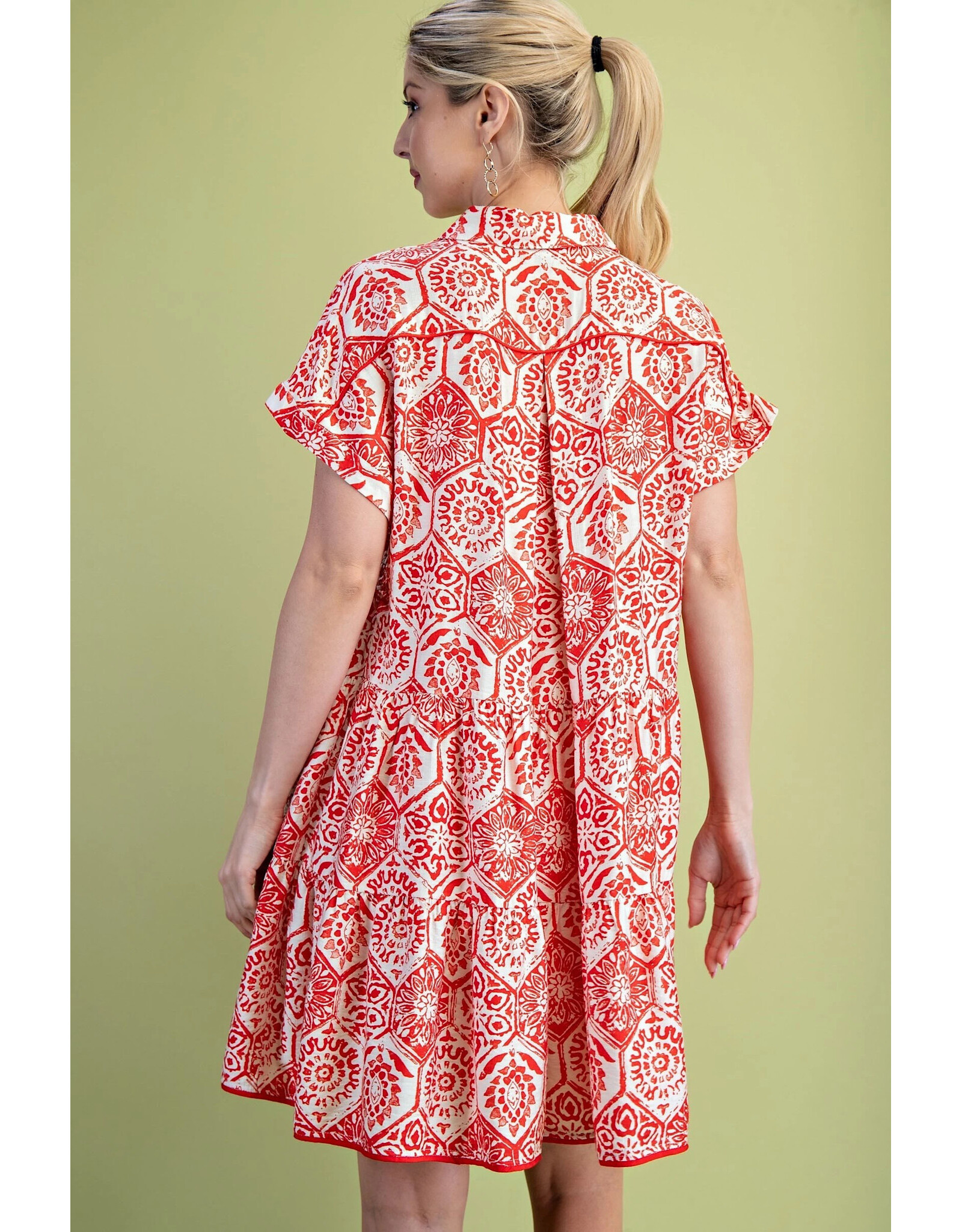 Brisa Tiered Button Down Shirt Dress