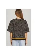 Lexie Puff Sleeve Woven Printed Top