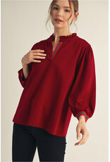 Guccish 3/4 Sleeves Solid Top