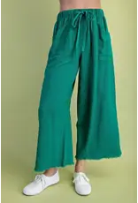 Gia Frayed Wide Leg Pants with Pockets