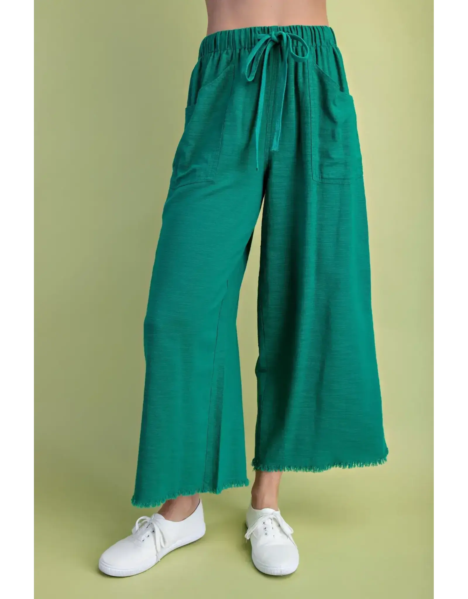 Gia Frayed Wide Leg Pants with Pockets