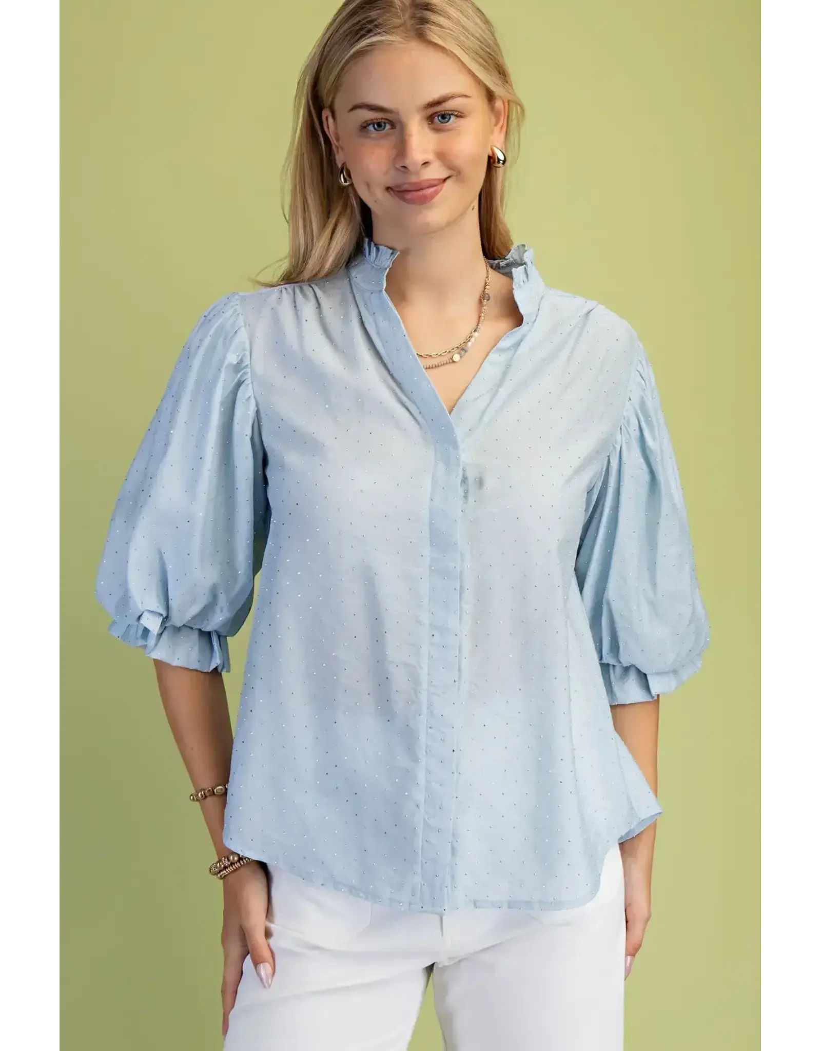 Gina Rhinestone Embellished Blouse