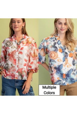 Gayle Floral Button Down Top