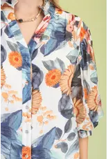 Gayle Floral Button Down Top