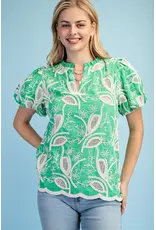 Ginny Floral Embroidered V-Neck Blouse