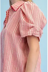 Gracie Embroidered Gingham Button Down