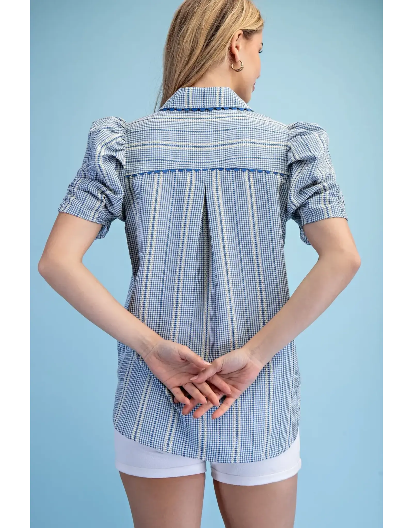 Gracie Embroidered Gingham Button Down