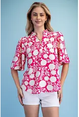 Teri Trapunto Stitched Blouse