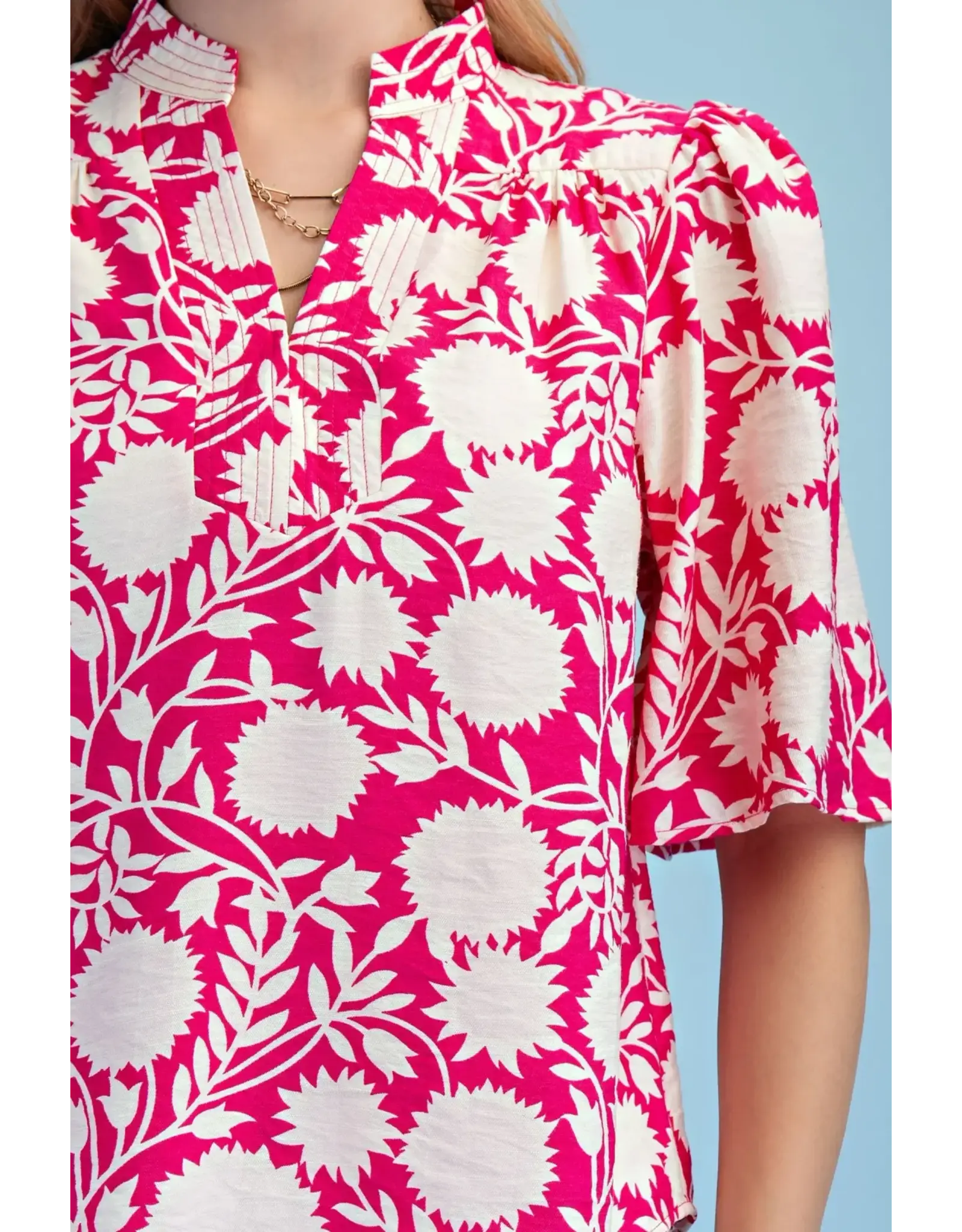 Teri Trapunto Stitched Blouse