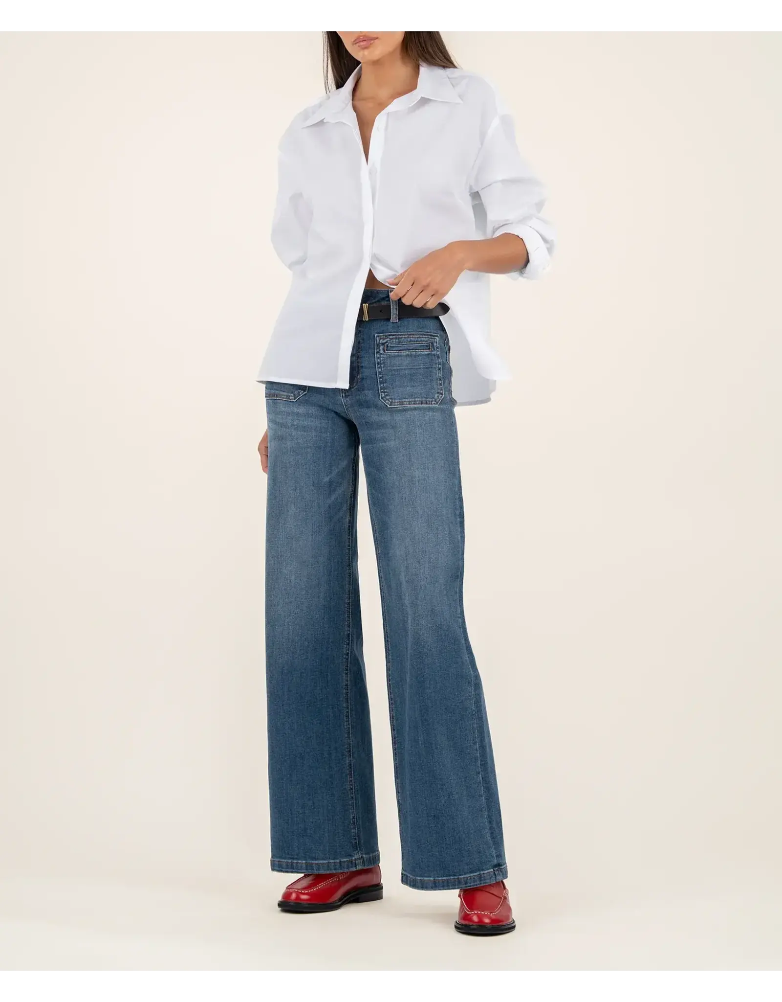 Kut from the Kloth / STS Blue KUT Jean High Rise Wide Front Seam Patch Front Pockets