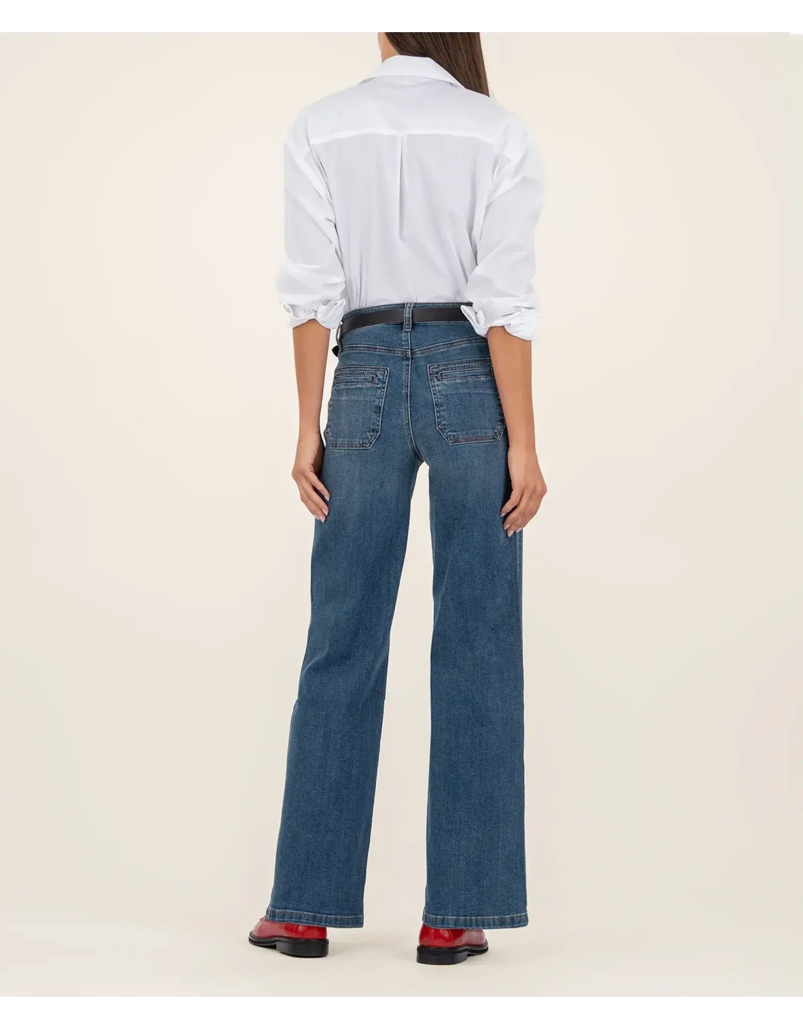 Kut from the Kloth / STS Blue KUT Jean High Rise Wide Front Seam Patch Front Pockets