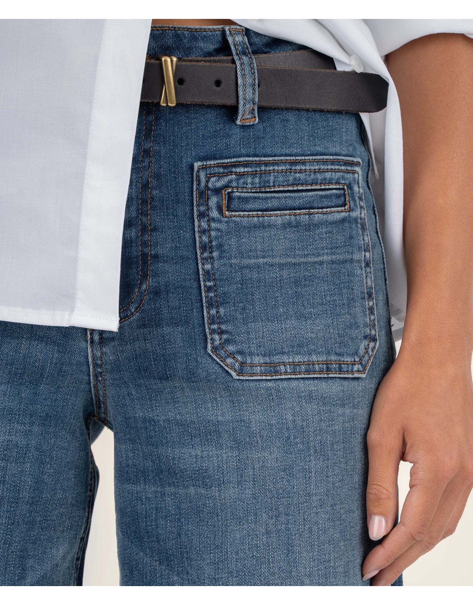 Kut from the Kloth / STS Blue KUT Jean High Rise Wide Front Seam Patch Front Pockets