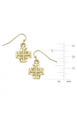 Susan Shaw Jerusalem Cross Drop Earrings