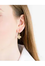 Susan Shaw Jerusalem Cross Drop Earrings