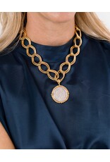 Susan Shaw Mixed Metal Franc Chain Necklace