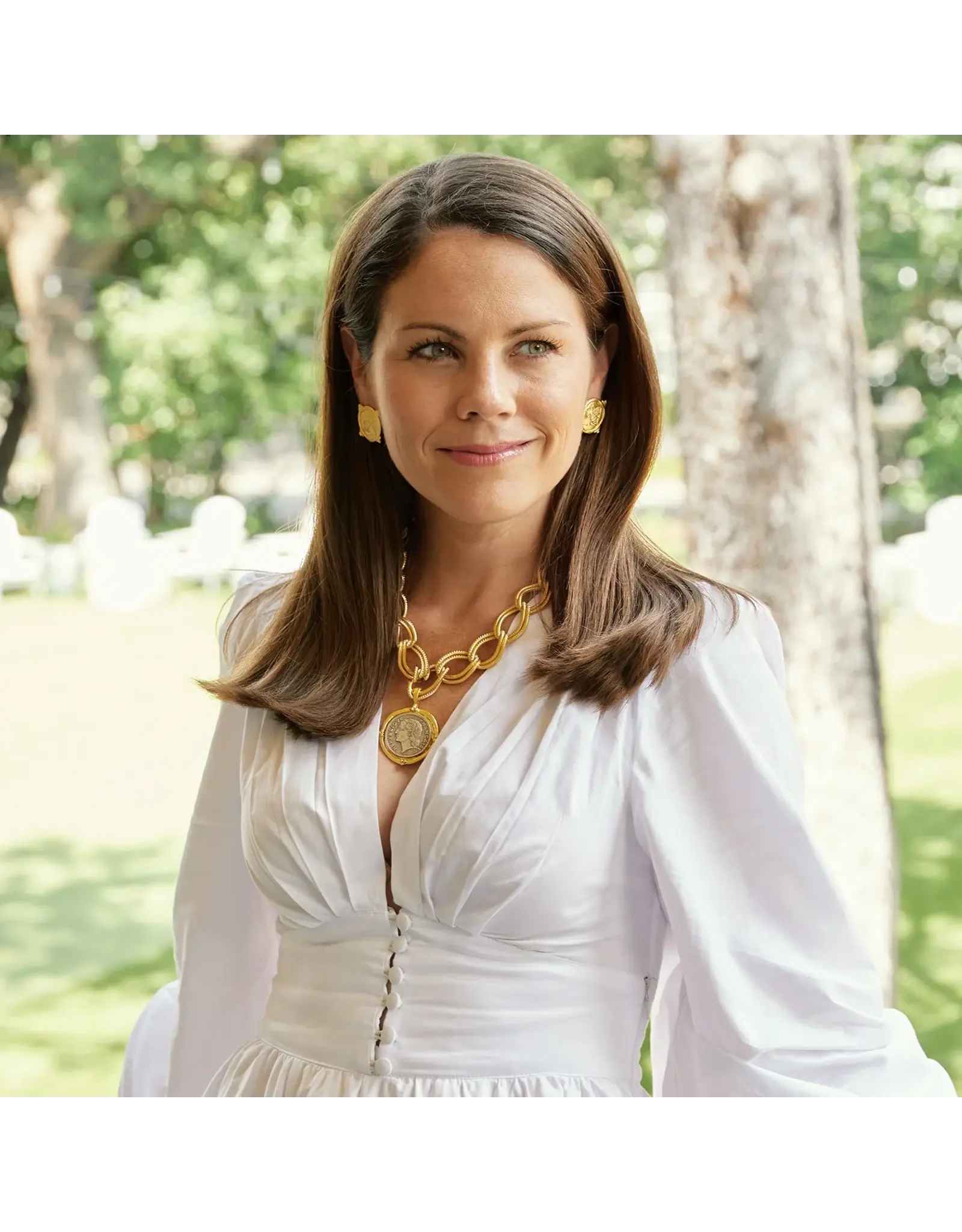 Susan Shaw Mixed Metal Franc Chain Necklace