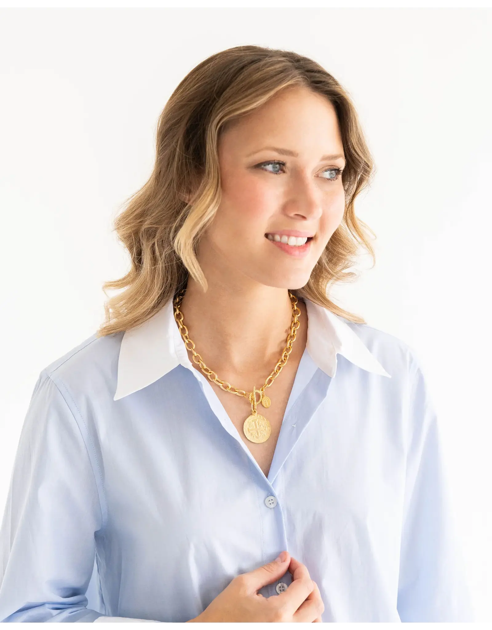 Susan Shaw Peruvian Coin Toggle Necklace