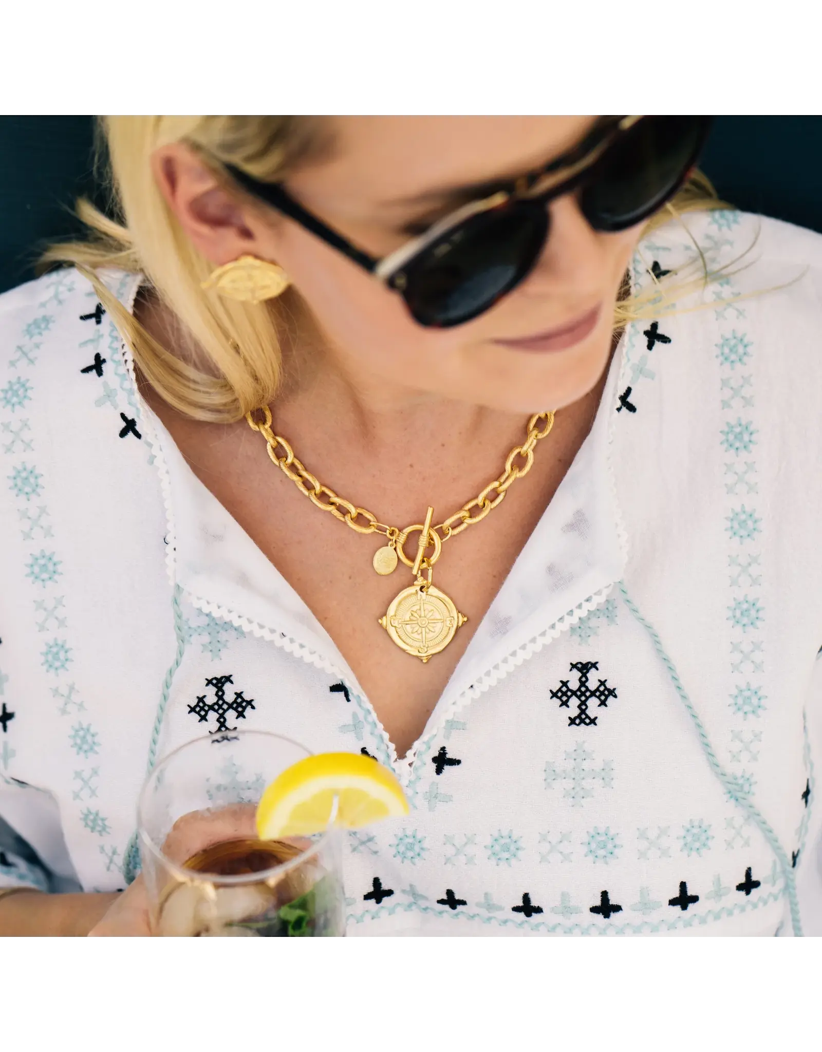 Susan Shaw Compass Toggle Necklace