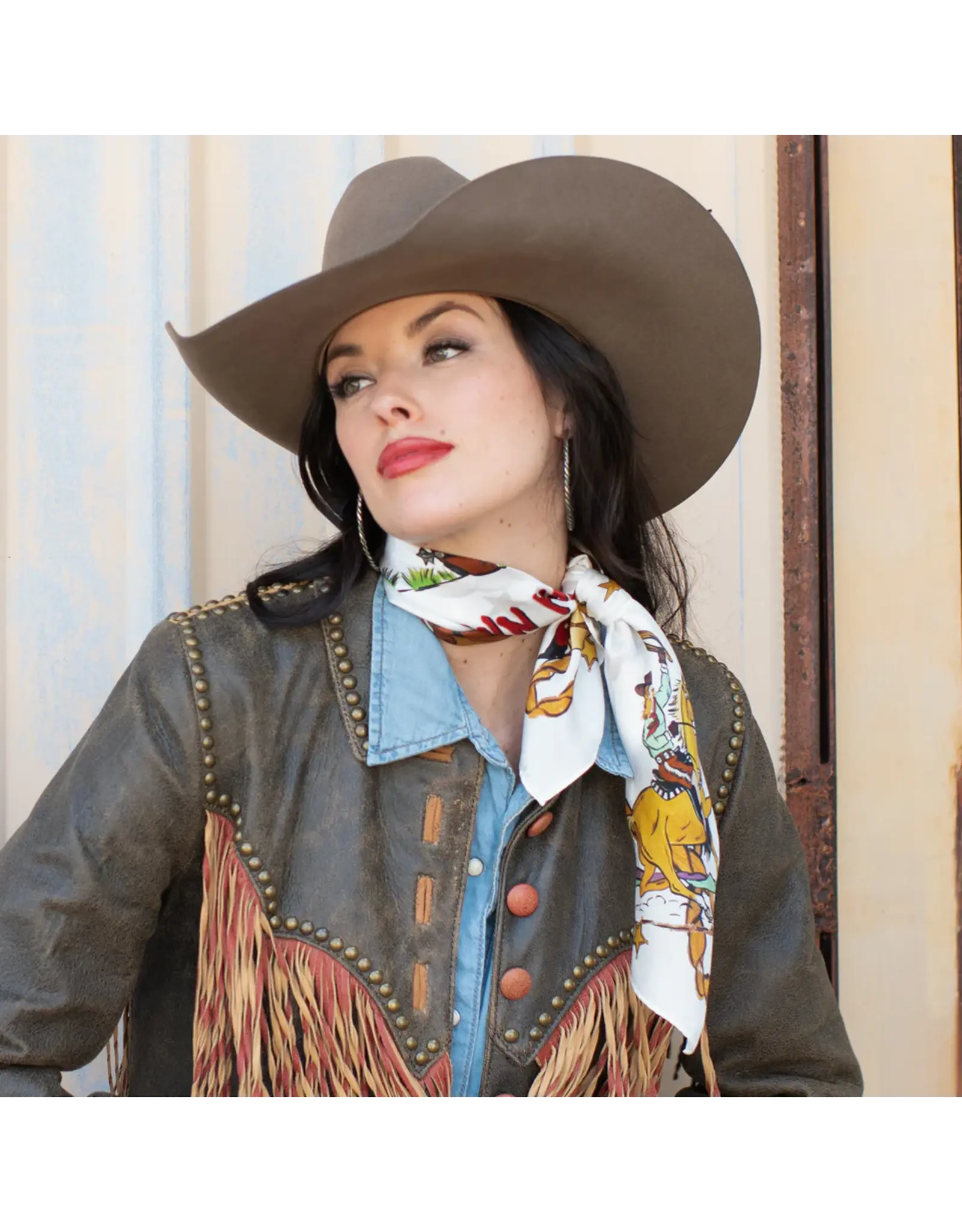 Fringe Scarves Fringe Always Saddle Your Own Horse Shorty - Off White