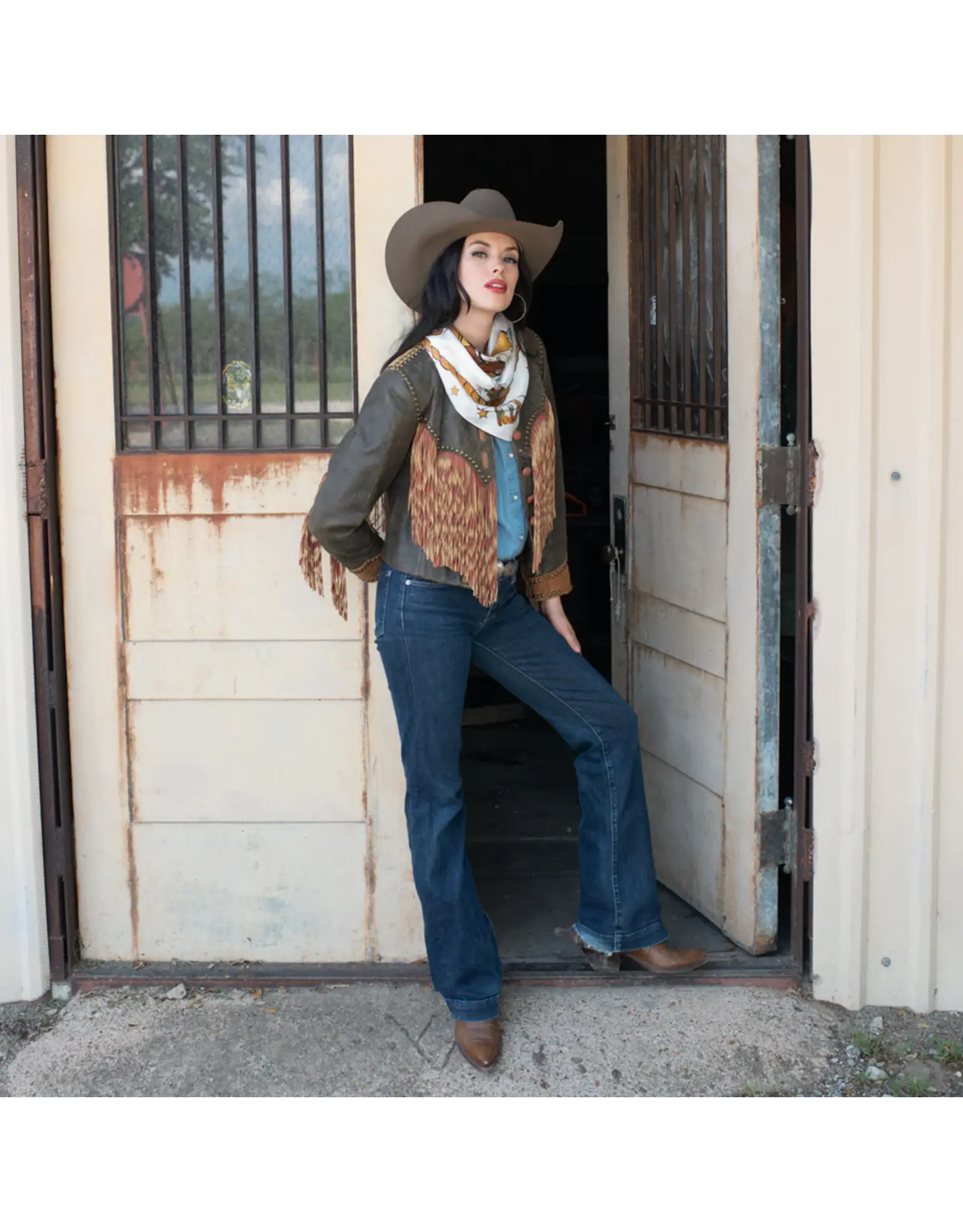 Fringe Scarves Fringe Always Saddle Your Own Horse Shorty - Off White