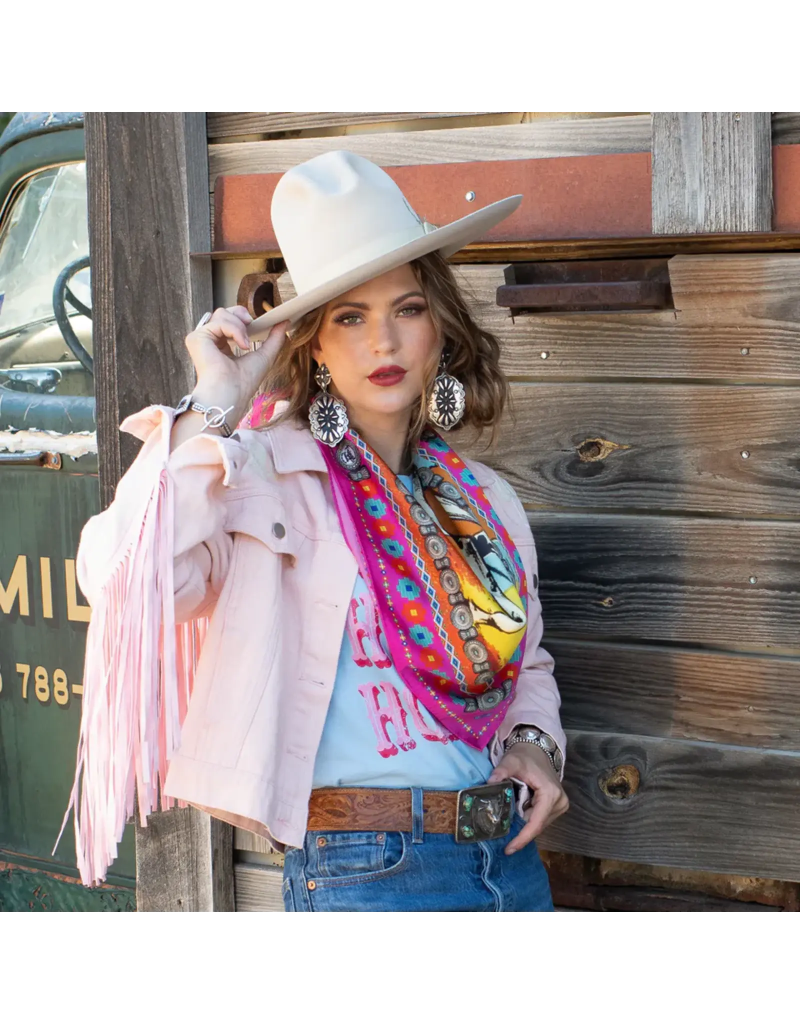 Fringe Scarves Fringe Ranger Shorty - Pink