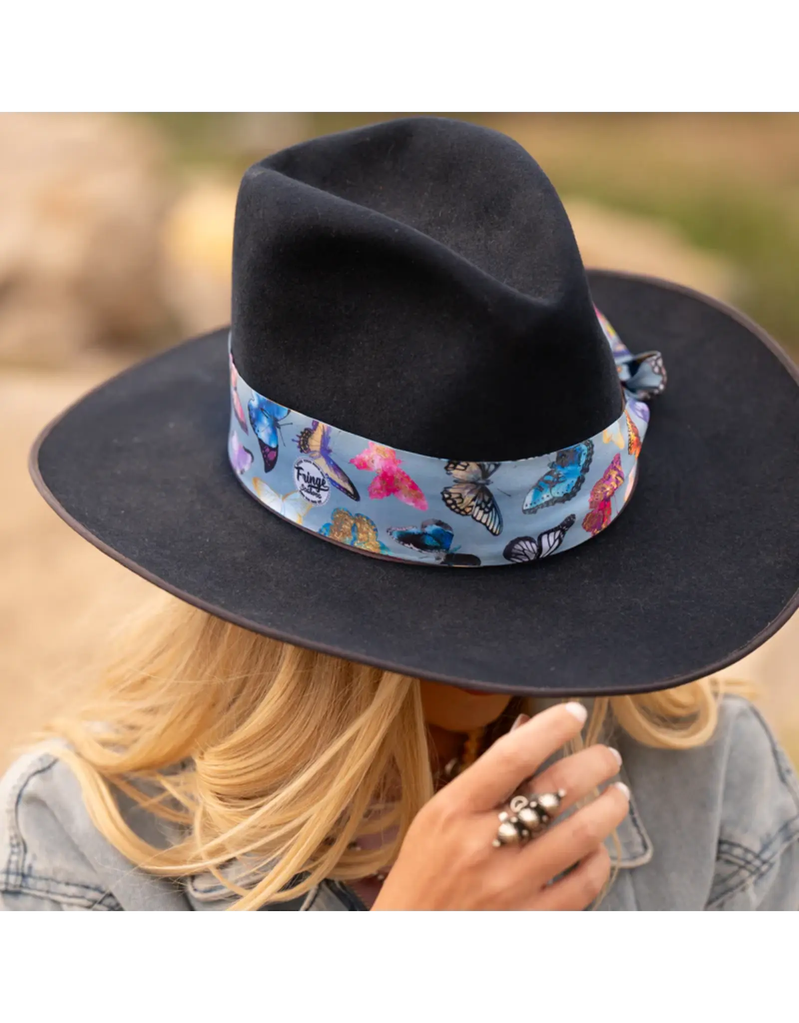 Fringe Scarves Fringe Twilly - Butterfly Chambray