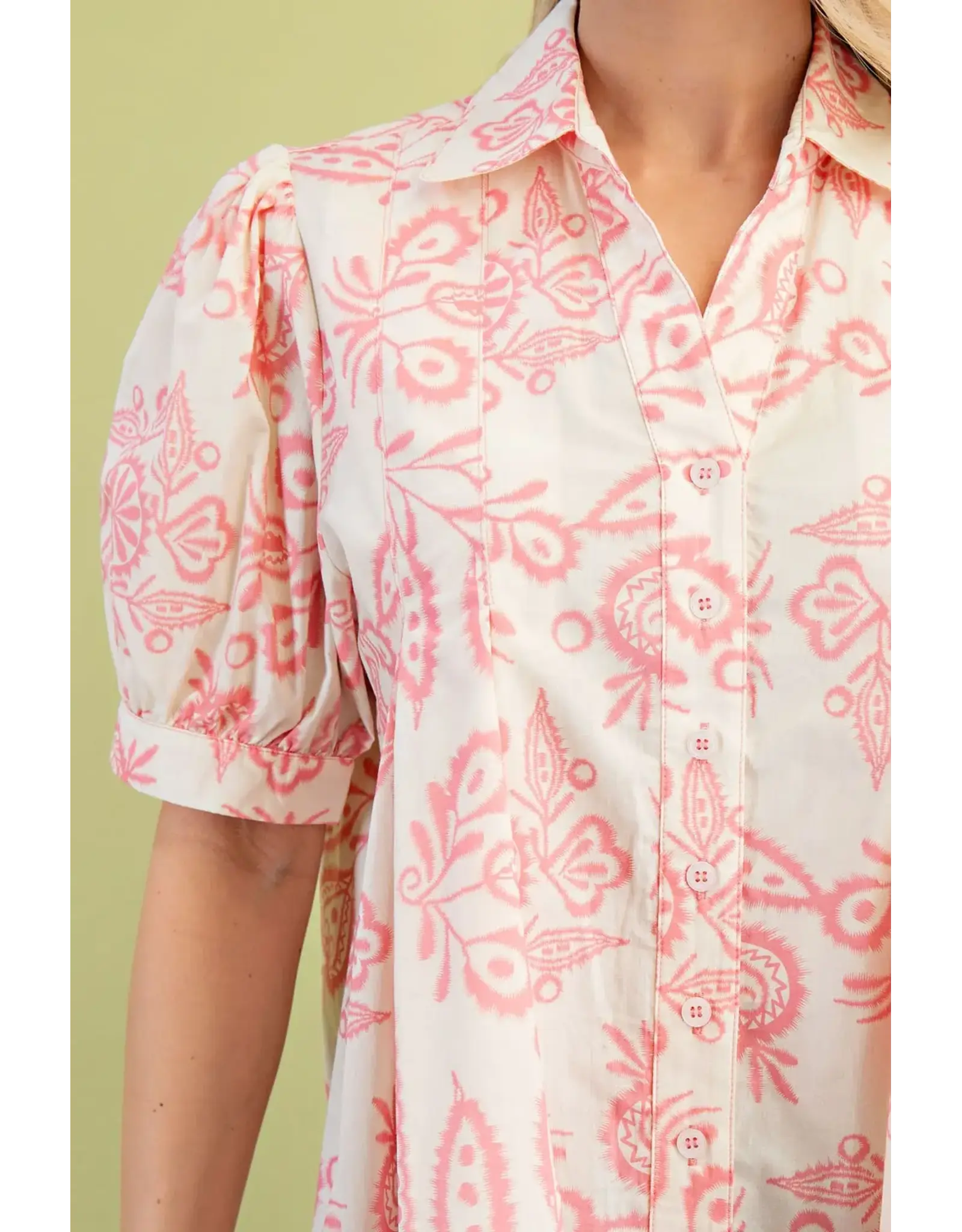 Polly Pink Pintuck Blouse