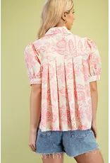Polly Pink Pintuck Blouse