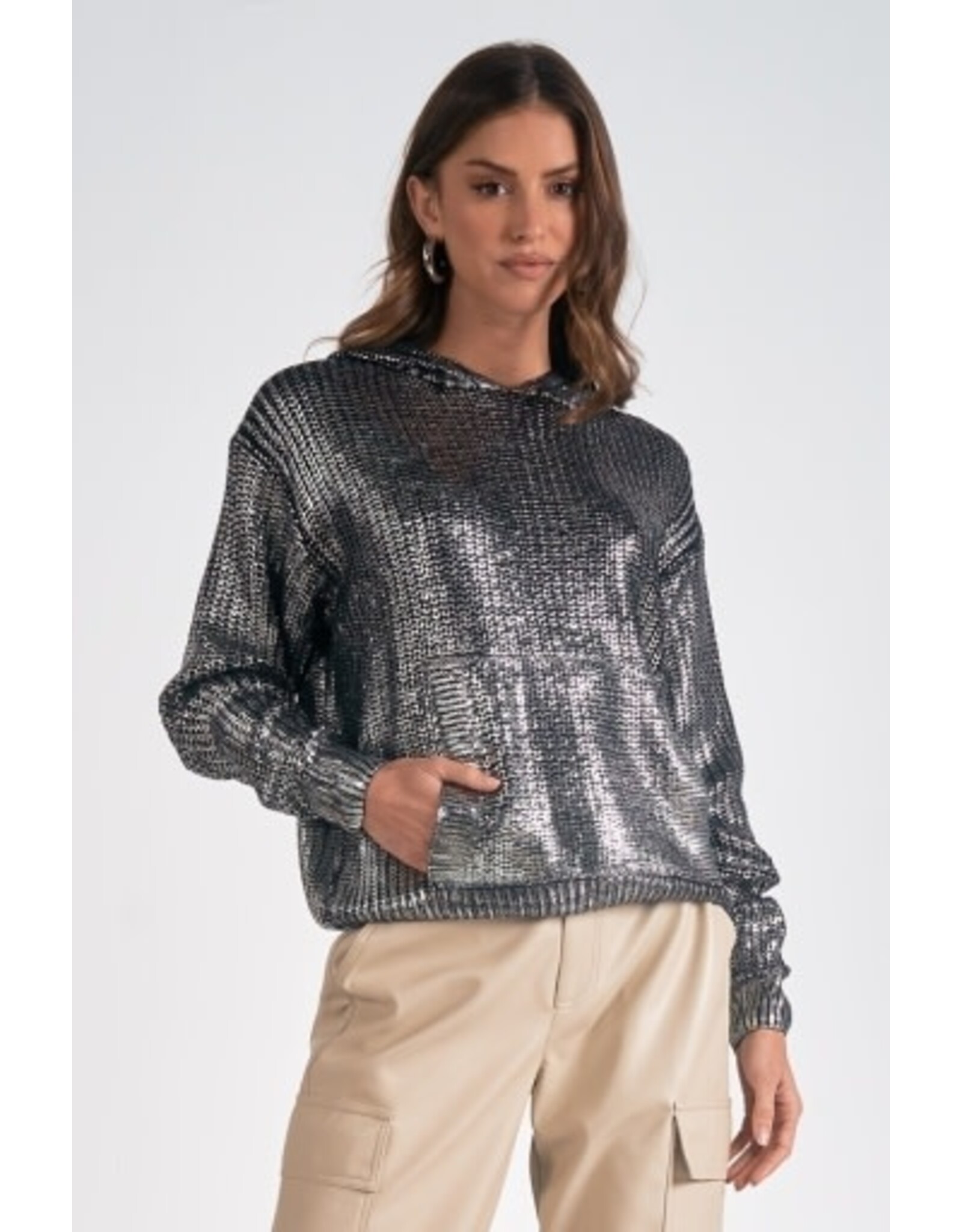 Paris Silvered Hoody Sweater