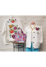 Lisse Floral White Denim Jacket