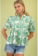Polly Green Pintuck Blouse